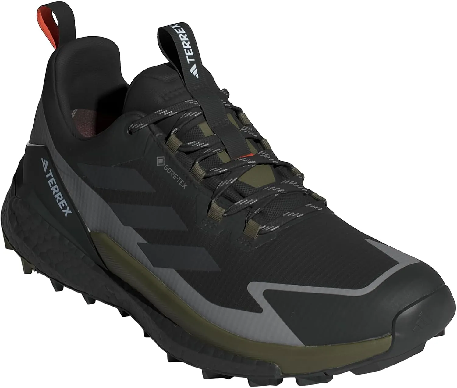 adidas Mens Terrex Free Hiker 2 Low GTX Hiking Hiking Sneakers Shoes - Black