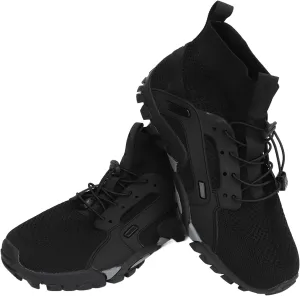 Airshi Breathe Hiking Shoes, Outdoor Sports Shoes Shock Absorption Black Nonslip Outsole for Hiking (45)