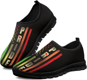 American Flag Walking Shoes for Women Slip On Casual Running Shoes Low Top Mesh Sport Shoes Lightweight Adult Jogging Shoes