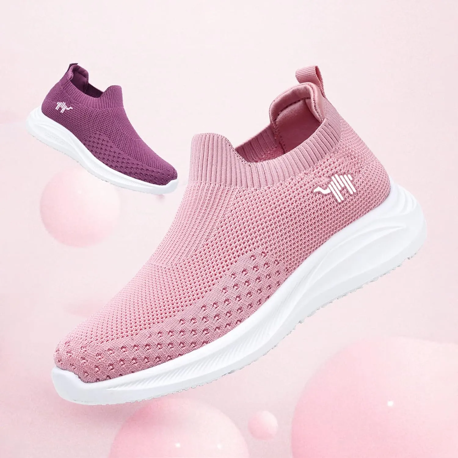 AngryMonkey Women Breathable Orthopedic Sneakers Slip On Walking Shoes,Comfort Mesh Non-Slip Lightweight Cushion Diabetic Shoes Slip On Sneakers