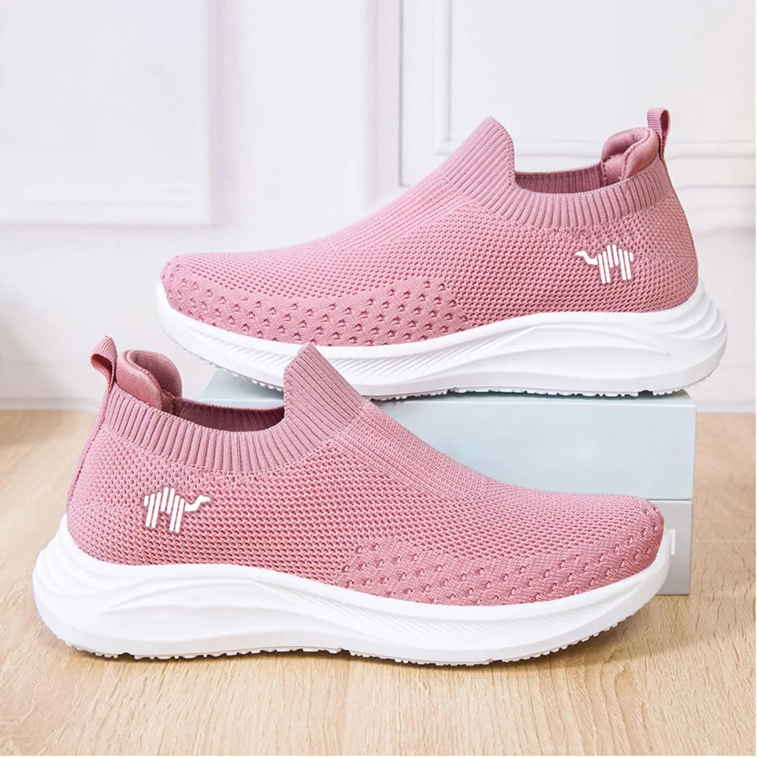 AngryMonkey Women Breathable Orthopedic Sneakers Slip On Walking Shoes,Comfort Mesh Non-Slip Lightweight Cushion Diabetic Shoes Slip On Sneakers