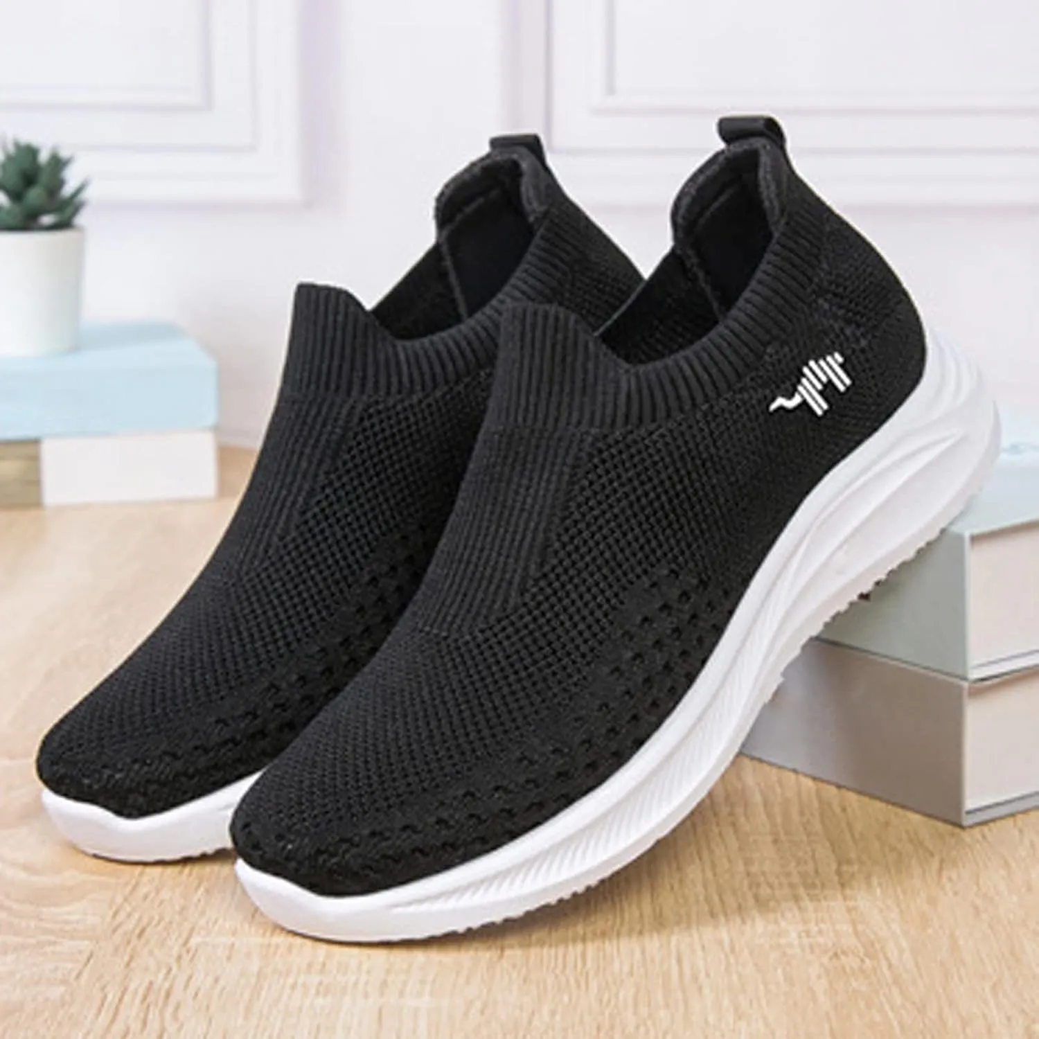AngryMonkey Women Breathable Orthopedic Sneakers Slip On Walking Shoes,Comfort Mesh Non-Slip Lightweight Cushion Diabetic Shoes Slip On Sneakers