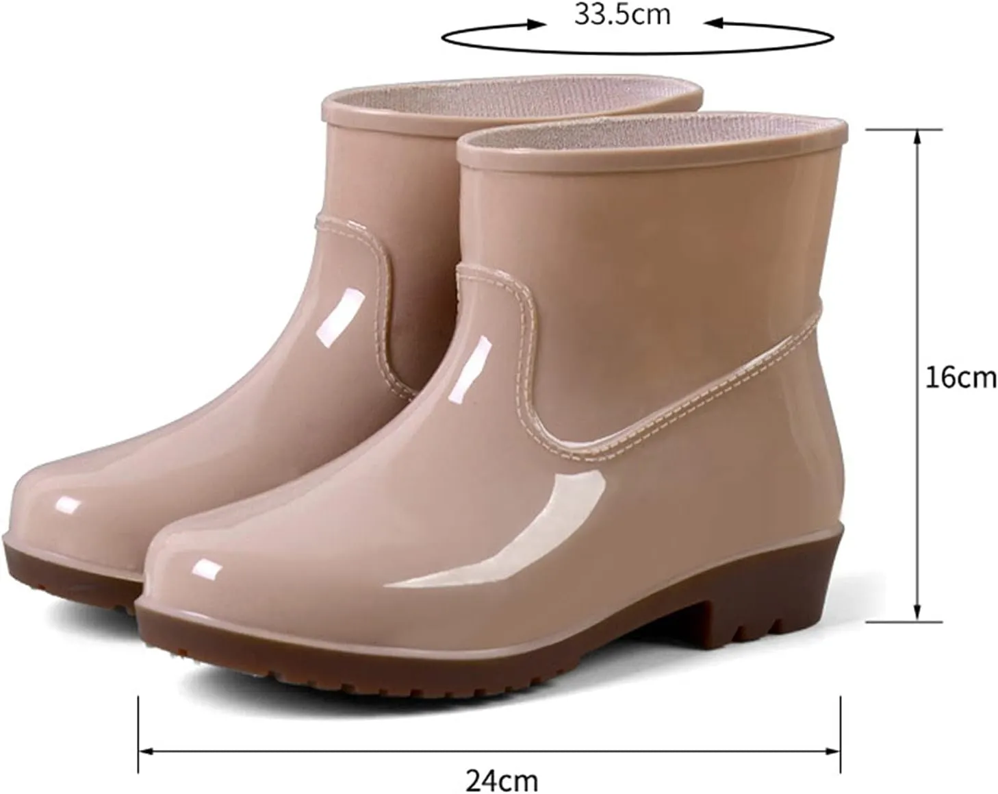 Ankle Rain Boots for Women, Women's Short Ankle Rain Boots Waterproof Wide Calf Garden Shoes Lightweight Anti-Slipping Rubber Shoes