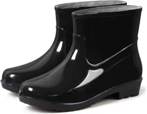 Ankle Rain Boots for Women, Women's Short Ankle Rain Boots Waterproof Wide Calf Garden Shoes Lightweight Anti-Slipping Rubber Shoes