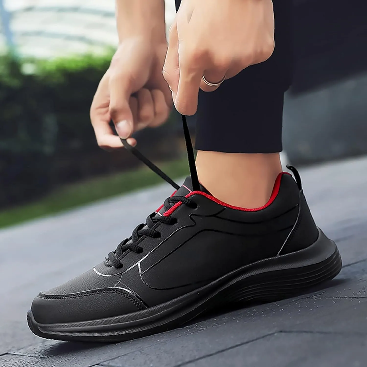 Arch Support Non Slip Minimalist Shoes for Men Recovery Air Athletic Running Tennis Shoe Non Slip Walking Shoes