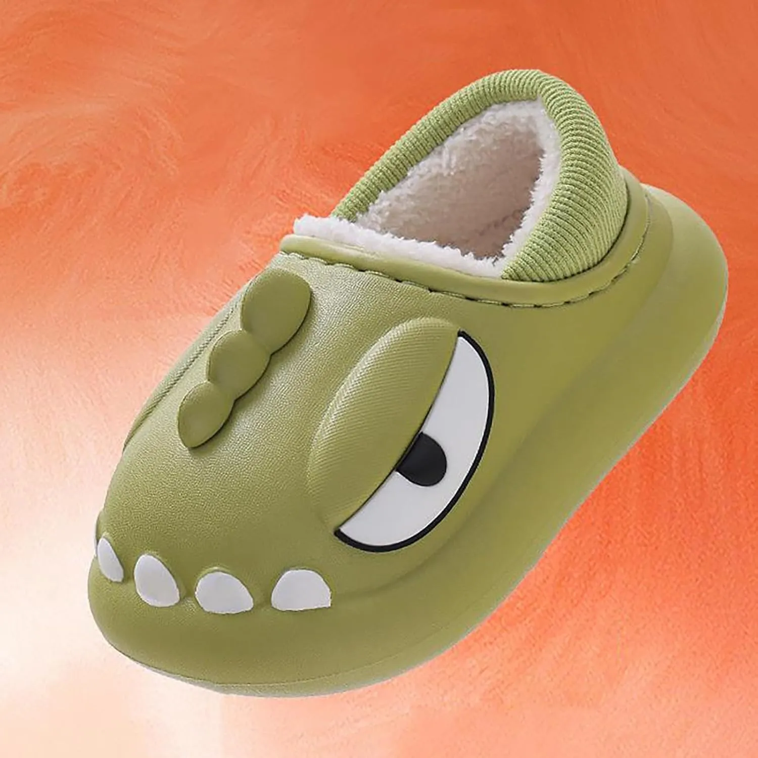 ??artoon Dinosaur Fuzzy Slippers For Boys Baby Memory Foam Ankle Shoes Toddler Infant House Non Slip Comfy Shoes Cotton