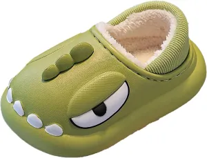 ??artoon Dinosaur Fuzzy Slippers For Boys Baby Memory Foam Ankle Shoes Toddler Infant House Non Slip Comfy Shoes Cotton