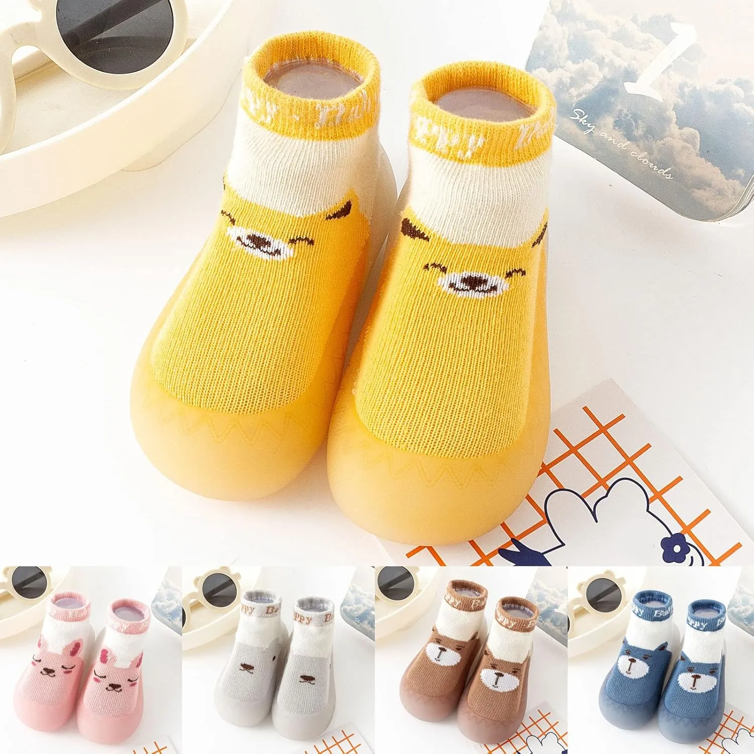 Baby Home Sneakers Girls Boys Lightweight Breathable Mesh First Walking Shoes Non Slip Soft Sole Sock Shoes