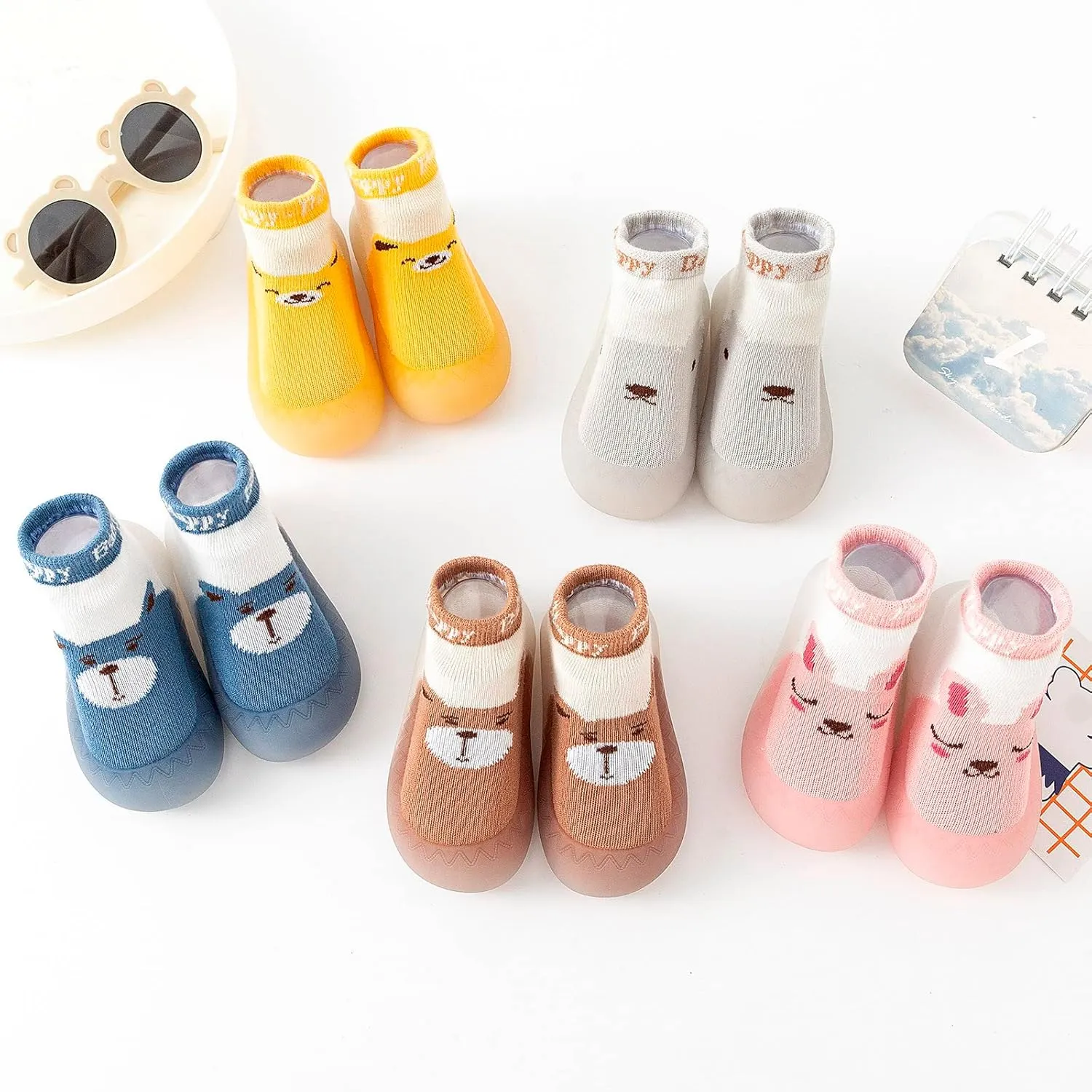 Baby Home Sneakers Girls Boys Lightweight Breathable Mesh First Walking Shoes Non Slip Soft Sole Sock Shoes