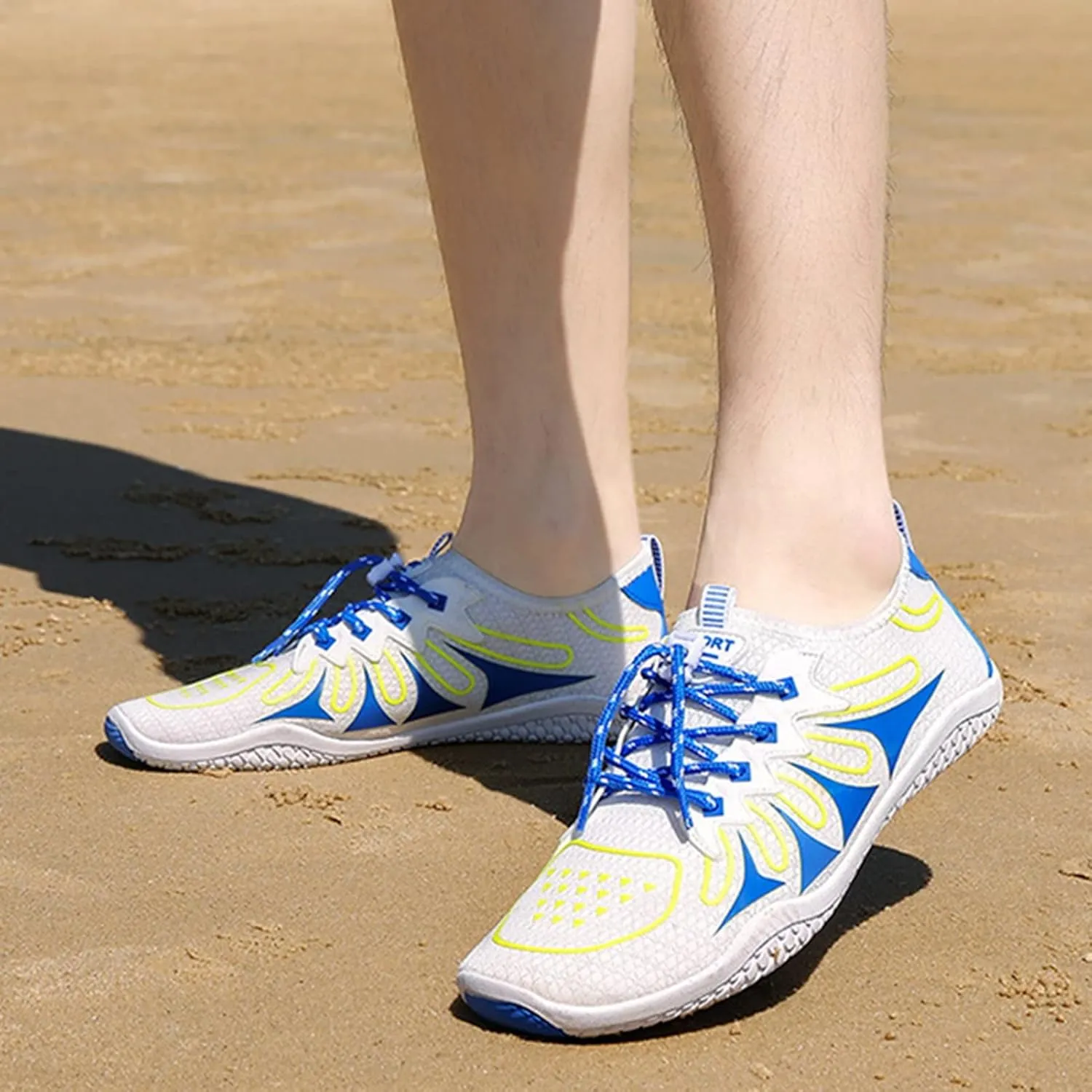 Beach Hiking Water Shoes,Quick-Dry Summer Breathable Barefoot Swim Shoes,Lightweight Slip Resistant Surf Pool Aqua Shoes,Unisex,with Draining Hole,for Cycling/Fitness/Yoga