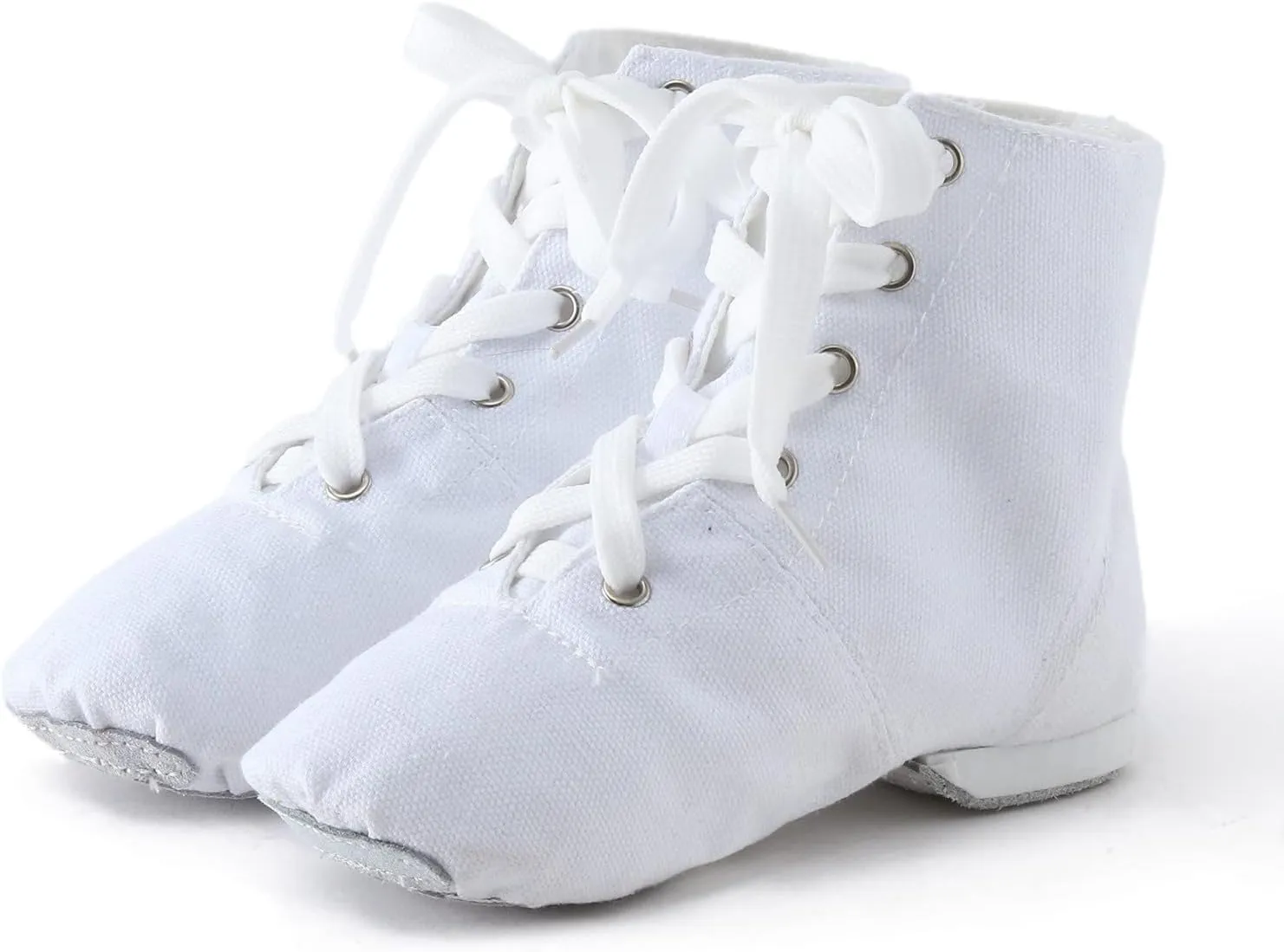 Big Girls Ballet Shoes High Top Lace up Performance Indoor Yoga Dance Shoes Girls Stretch Split Sole Canvas Shoes