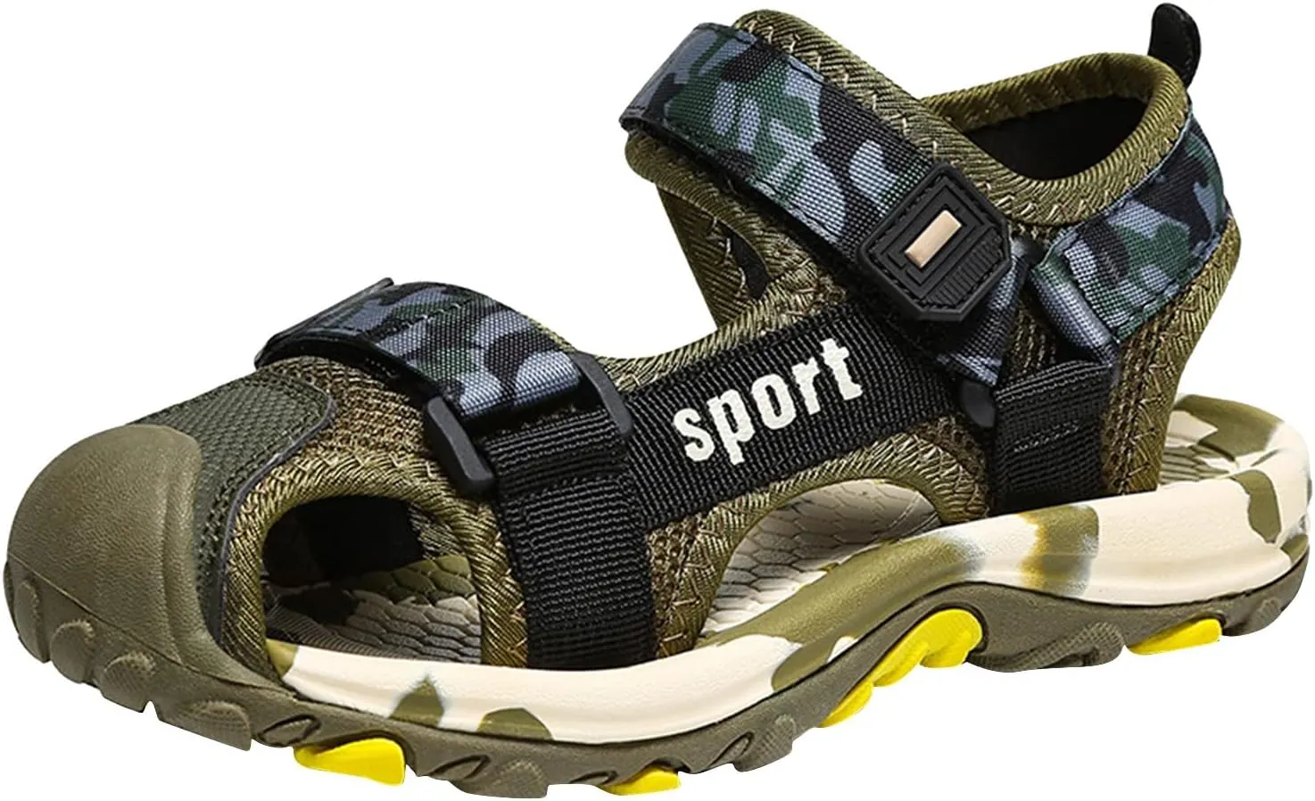 Boys Closed-Toe Camouflage Hiking Sandals Outdoor Hiking Athletic Sport Sneakers Summer Beach Casual Shoes for Kids