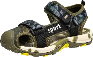 Boys Closed-Toe Camouflage Hiking Sandals Outdoor Hiking Athletic Sport Sneakers Summer Beach Casual Shoes for Kids