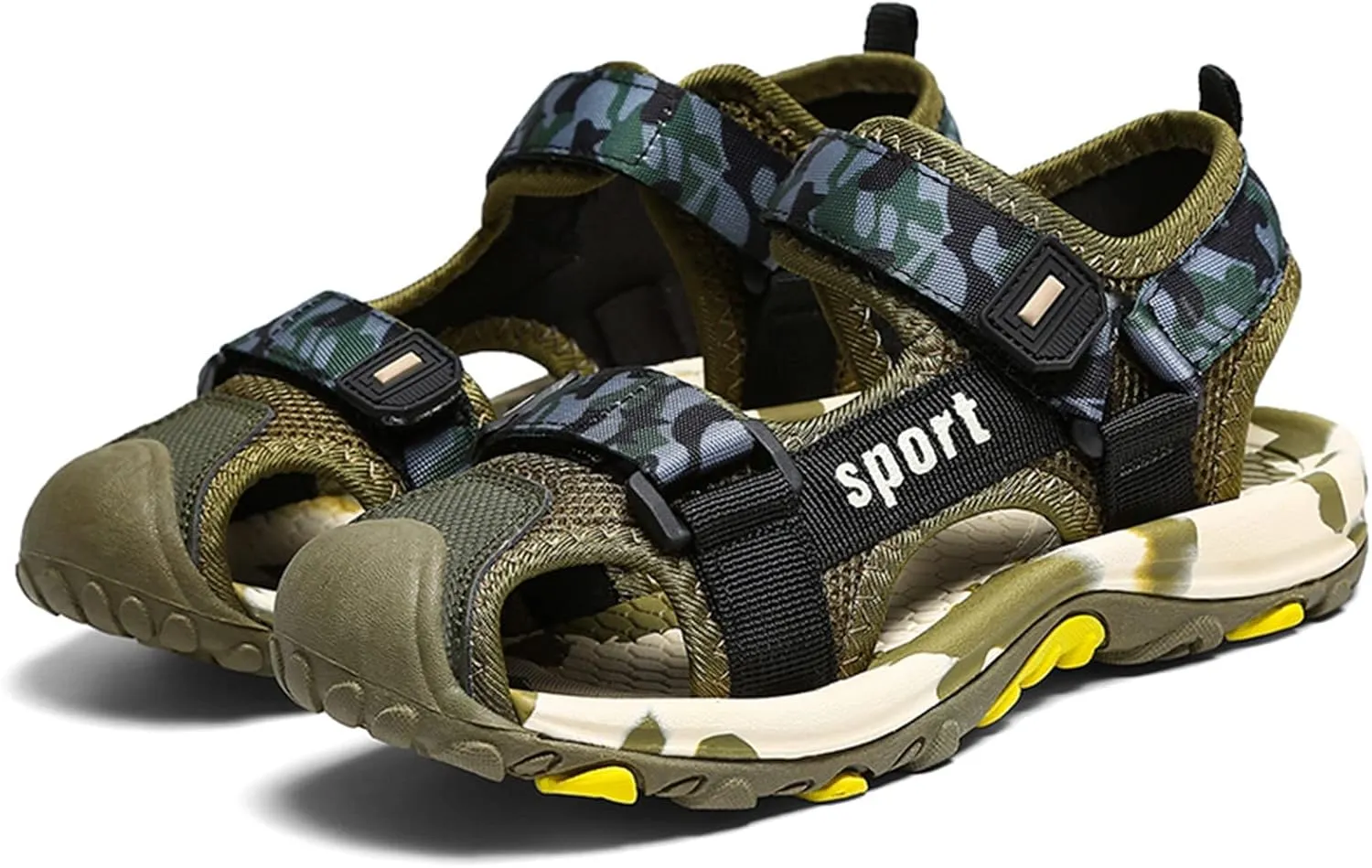 Boys Closed-Toe Camouflage Hiking Sandals Outdoor Hiking Athletic Sport Sneakers Summer Beach Casual Shoes for Kids