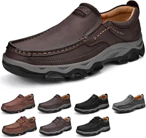 bumuam Men's Comfortable Waterproof Orthopedic Walking Shoes, Slip on Shoes for Men Work Loafers, Outdoor Non-Slip Sneakers, for Travel, Camping, Running