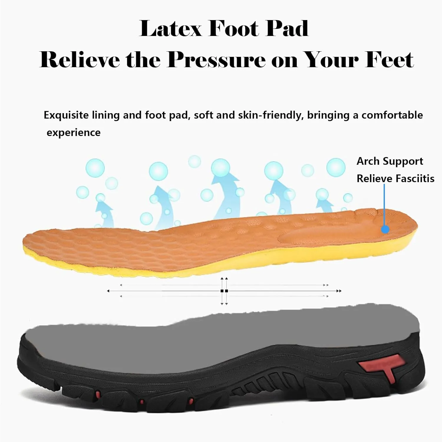 bumuam Men's Comfortable Waterproof Orthopedic Walking Shoes, Slip on Shoes for Men Work Loafers, Outdoor Non-Slip Sneakers, for Travel, Camping, Running