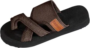 Comfy Orthopedic Sandals for Women Flip Flops Split Toe Stylish Slide Non-Slip Sole Ladies Summer Casual Slip on Ring Loop Breathable Mesh Walking Slides Flat Beach Wide Width Flipflops