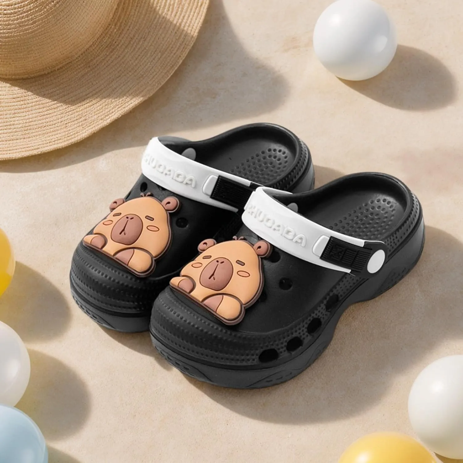 Cute Capybara Slippers for Kids,Girls Boys Clogs Garden Shoes,Toddler Slides Sandals,Water Shower Beach Shoes Indoor Outdoor