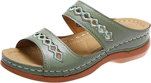 Eduavar Sandals for Women Dressy Summer, Womens Sandals Comfortable Slip On Sandals Open Toe Slip On Walking Sandals Shoes