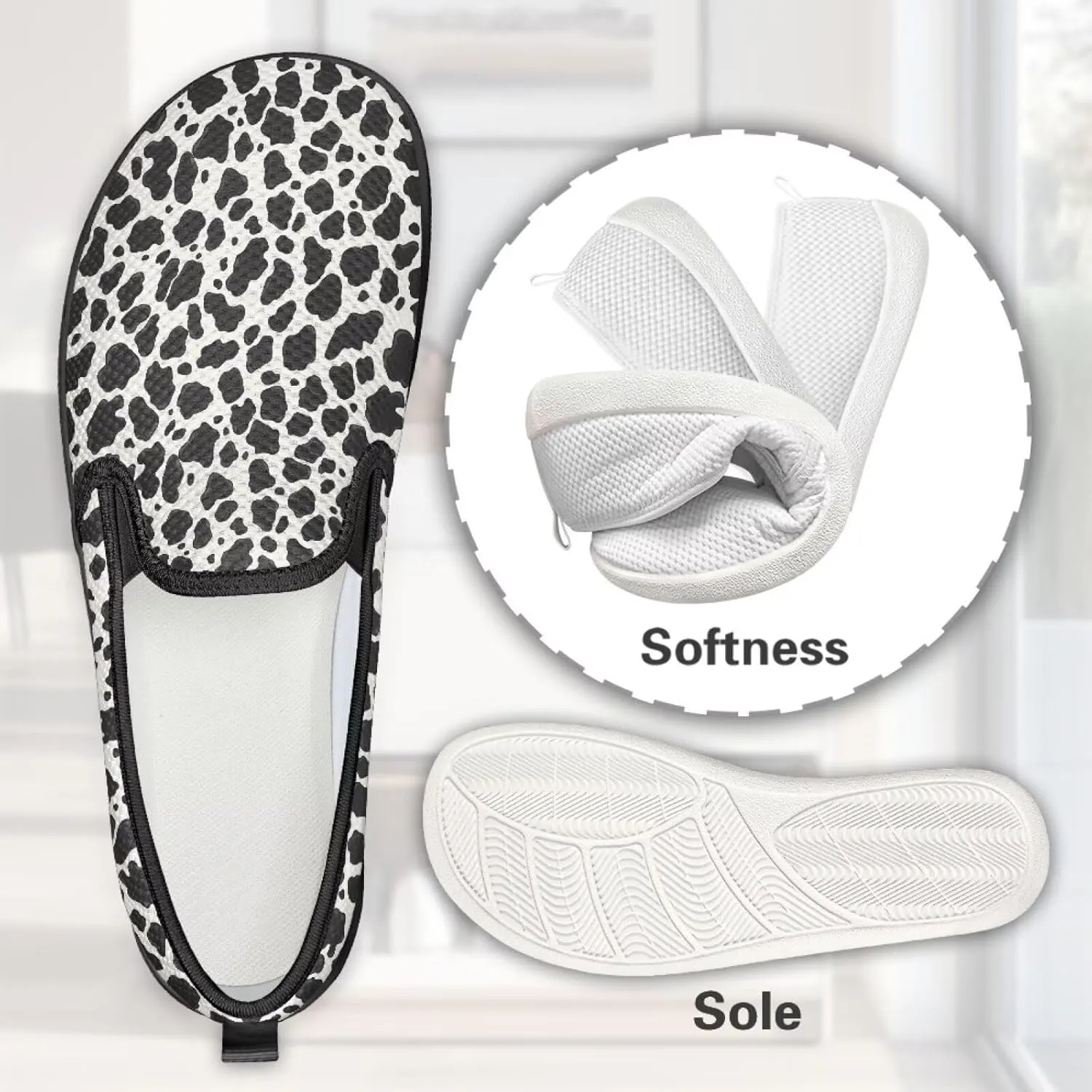 Fashion Barefoot Walking Shoe Womens Casual Slip On Loafers Breathable Anti-Slip Camping Shoes with EVA Sole for Cycling US 6-11 Black Sole
