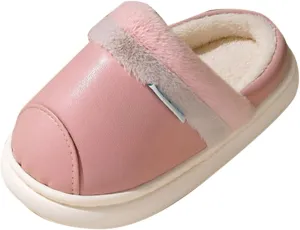 Fashion Cute Autumn and Winter Boys and Girls Slippers Flat Bottom Round Toe Soft Warm and Comfortable Solid with 6