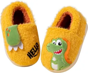 Girls Boys Cute ????artoon Slippers with Memory Foam Kids Plush Warm Winter House Shoes Fuzzy Cozy Slippers Boys Size 13