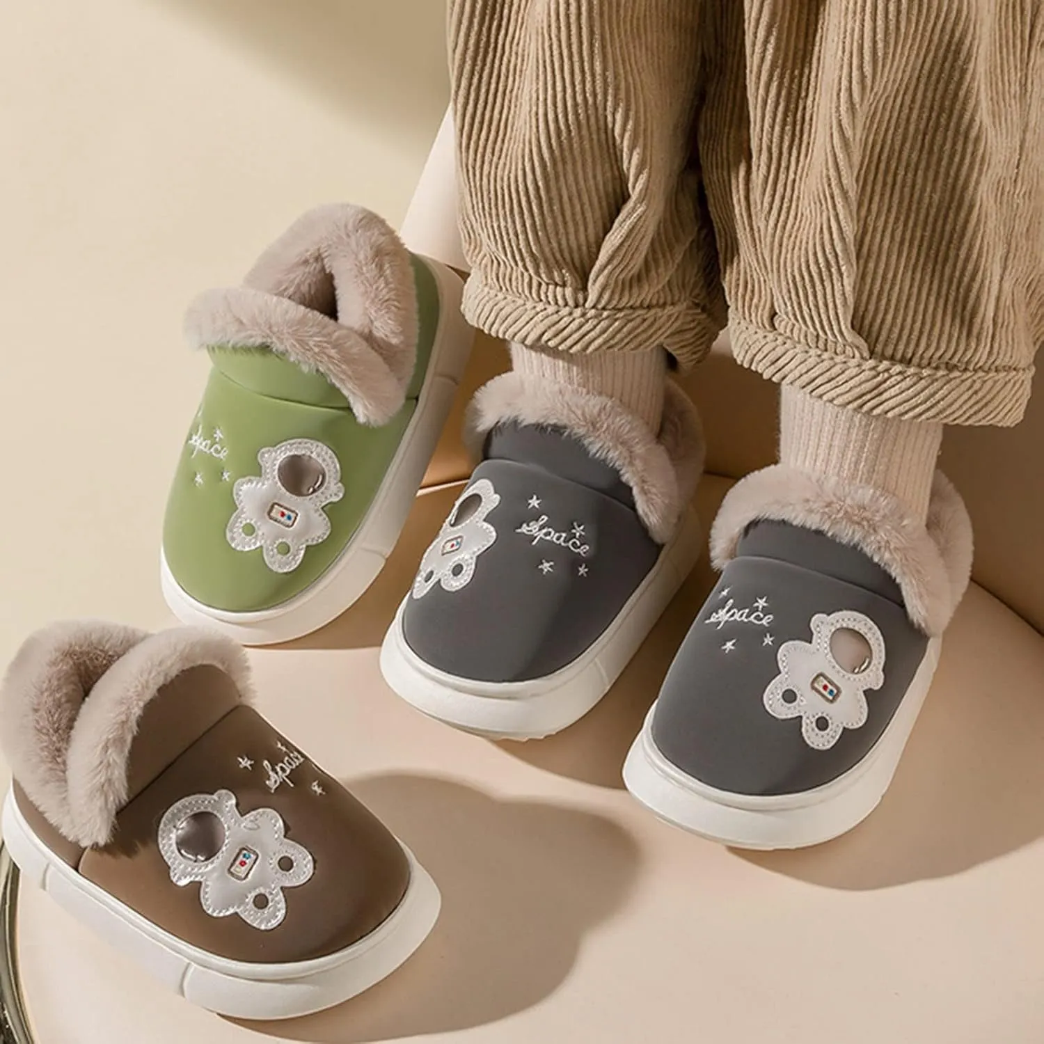 Girls Boys Slippers Warm House Slippers for Toddler Lined Winter Indoor Shoes Toddler Daycare Slippers Boys
