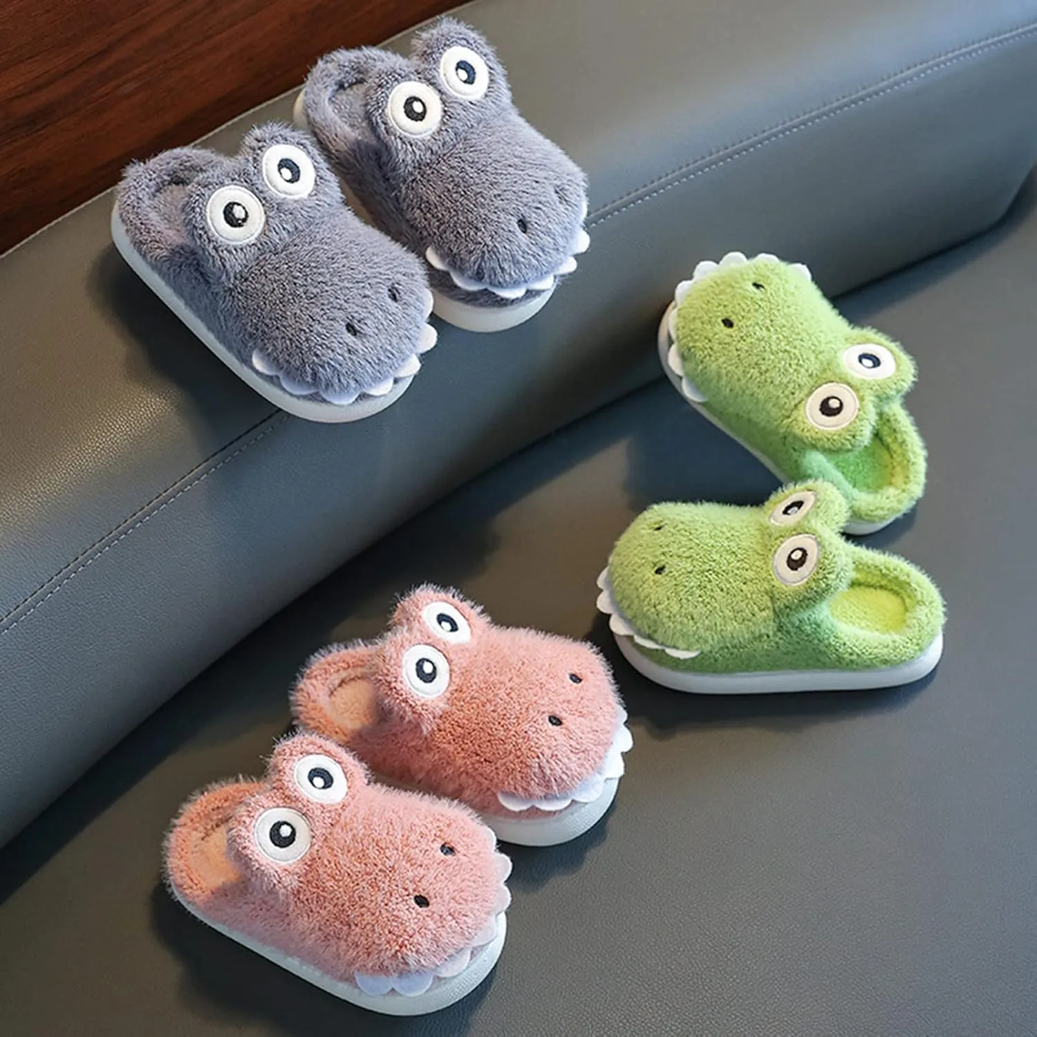 Girls Slipper Slides Girls Boys Home Slippers Warm Heel House Slippers For Toddler Lined Winter Girls Sandals High Heels