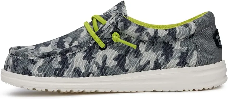 Hey Dude? Wally Camodino Kid Shoes ?C Unisex ?C Ultralight Design ?C Cotton Canvas Upper ?C Cotton Lining
