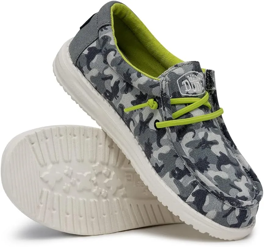 Hey Dude? Wally Camodino Kid Shoes ?C Unisex ?C Ultralight Design ?C Cotton Canvas Upper ?C Cotton Lining
