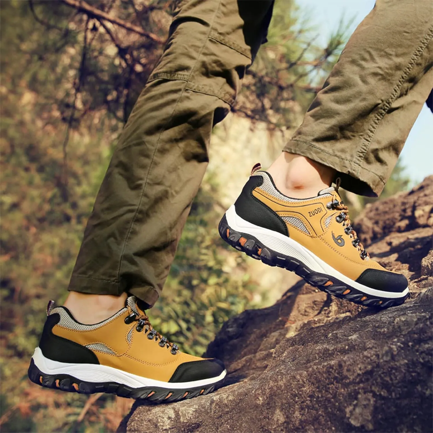 Hiking Shoes for Men Lightweight Walking Shoes Outdoor Trailing Sneakers Non-Slip Sneakers Hiking Walking Shoes