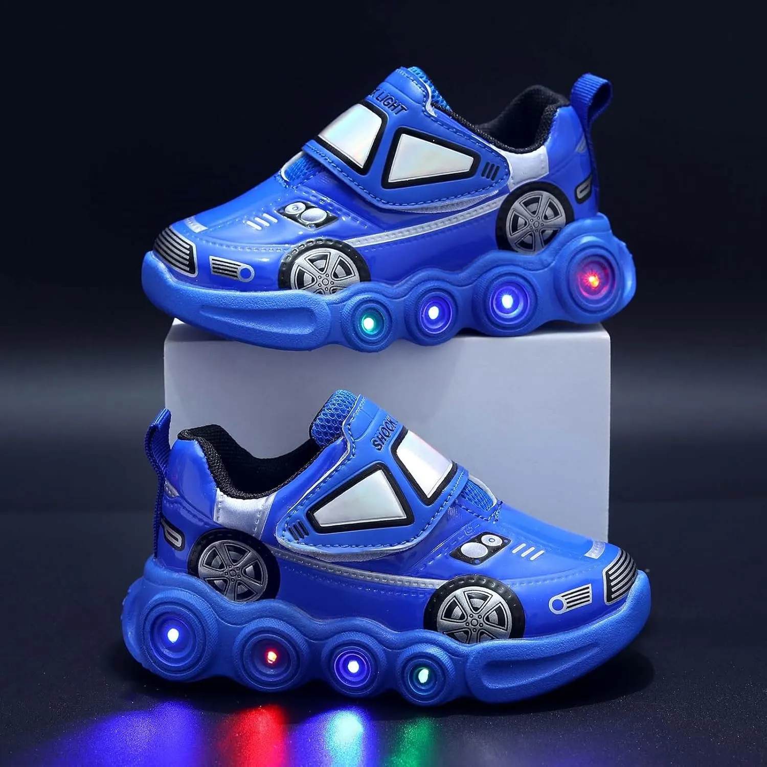 IWIHMIV Waterproof Tennis Shoes for Boys Girls Non Slip Light Up Sports Athletic Shoes Casual Running Shoes
