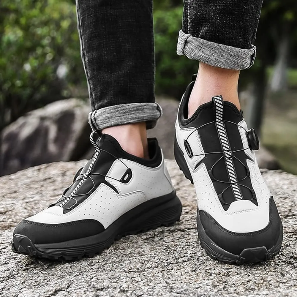 JITUUE Men's Waterproof Hiking Shoes Leather Low-Top Hiking Shoes for Outdoor Trailing Trekking Camping Walking Sneakers