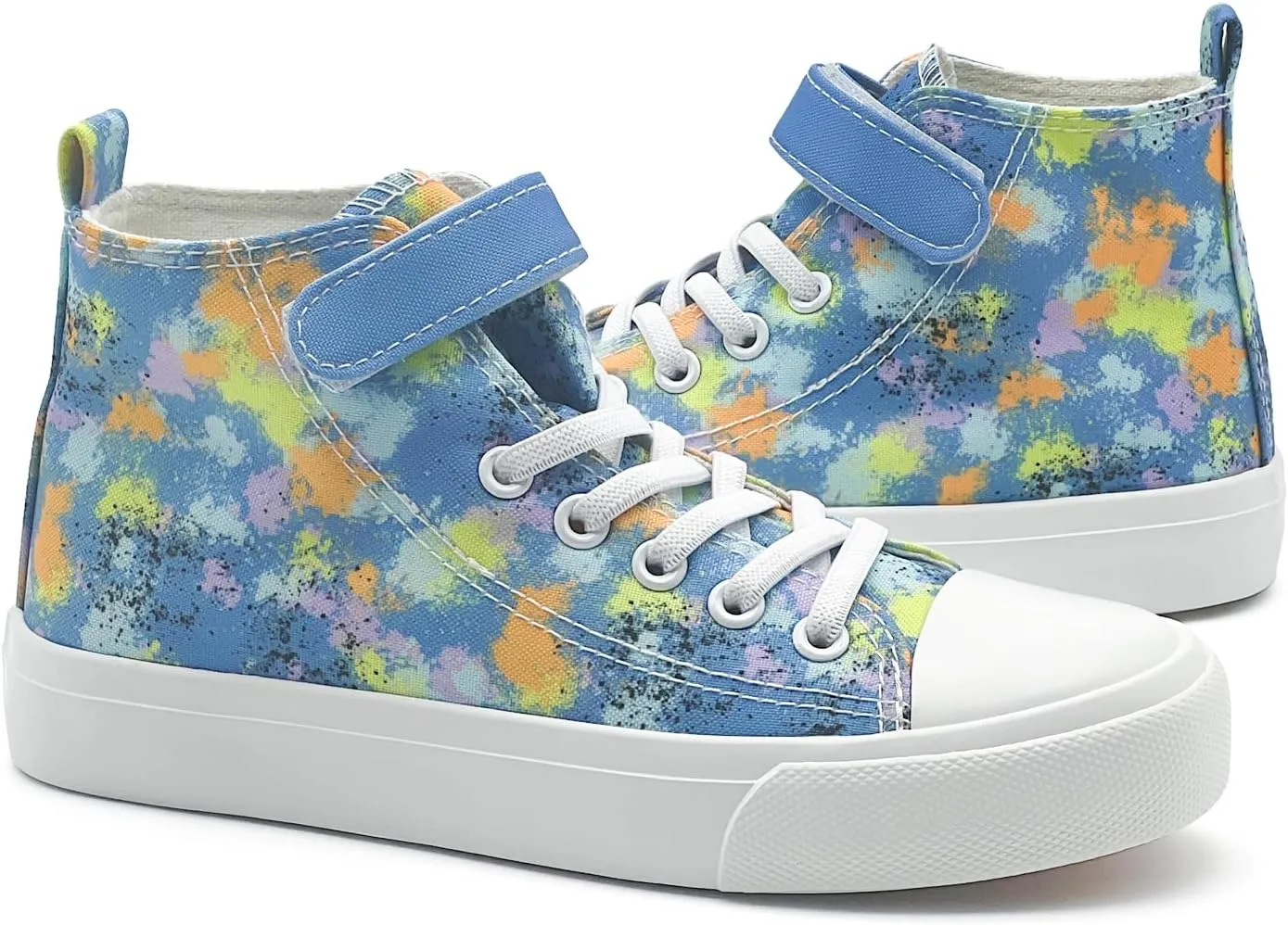 Kids Canvas Sneakers for Boys Girls Lace-up Canvas Shoes Low Top Toddler Walking Shoes Casual Lightweight Adjustable Strap Big Kid Running Sneakers