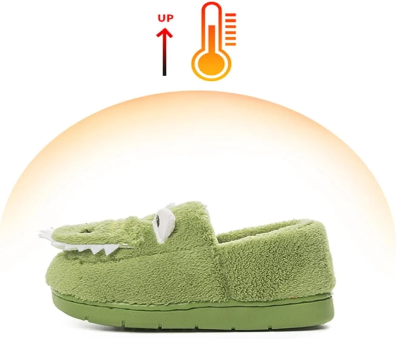Kids Cartoon Dinosaur Slippers Boys Girls Plush Non-Slip House Slippers Fleece Warm Soft Slip-On Bedroom Shoes