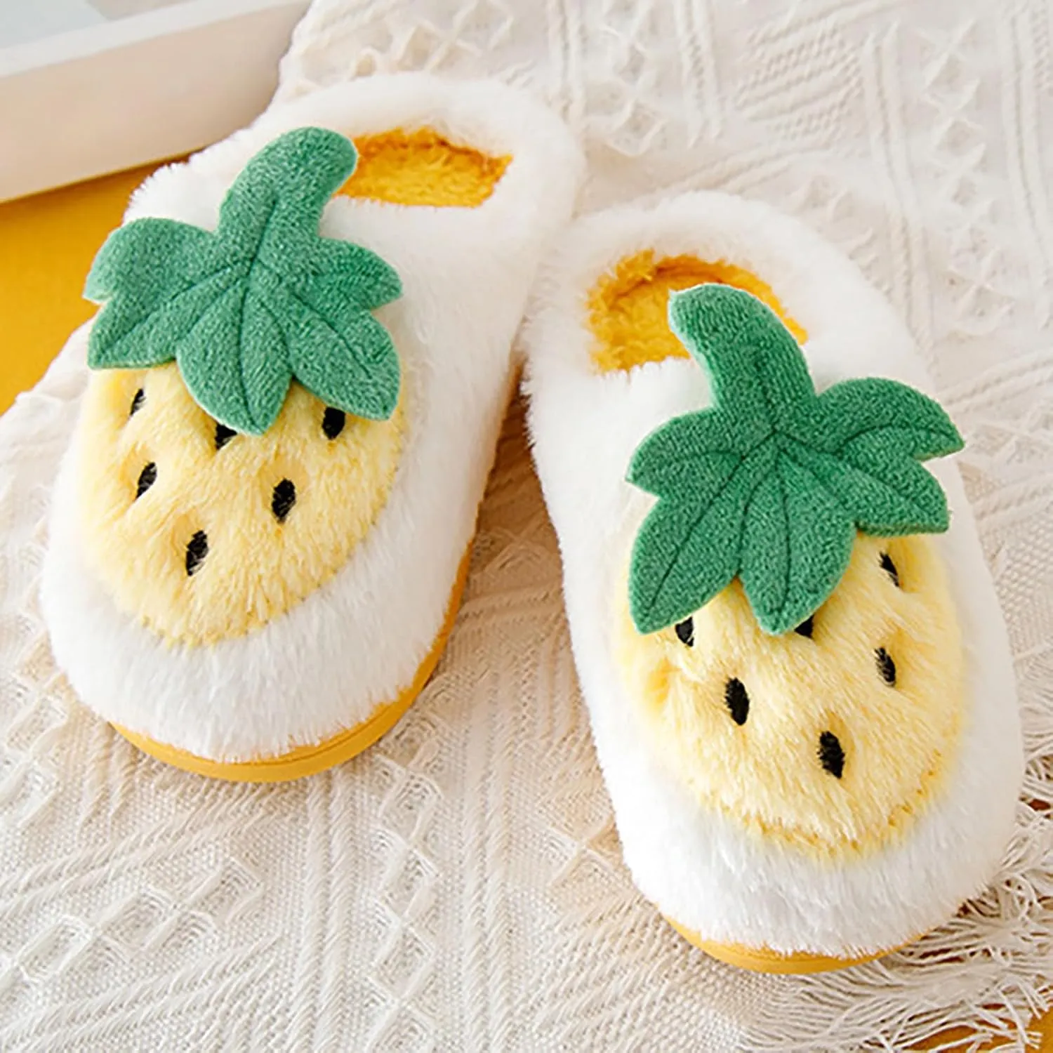 Kids Cute Strawberry ??ushroom Slippers Soft Bottom Comfort Slippers Fleece Plush Warm Cozy Outdoor Tween Shoes