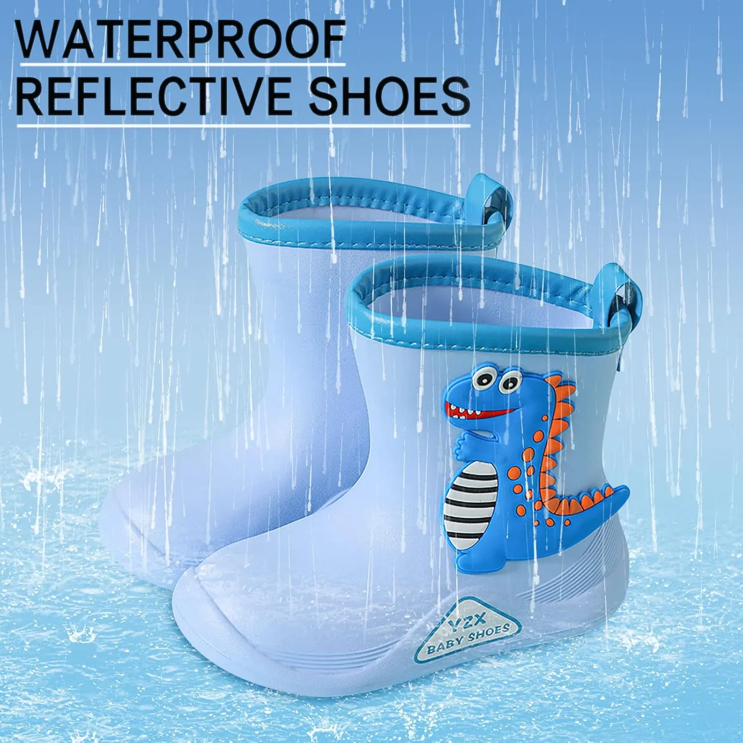 Kid's Fashion Rain Boots Elementary School Students ?aterproof ?rocodile Prints Non-slip Rain Snow Shoes