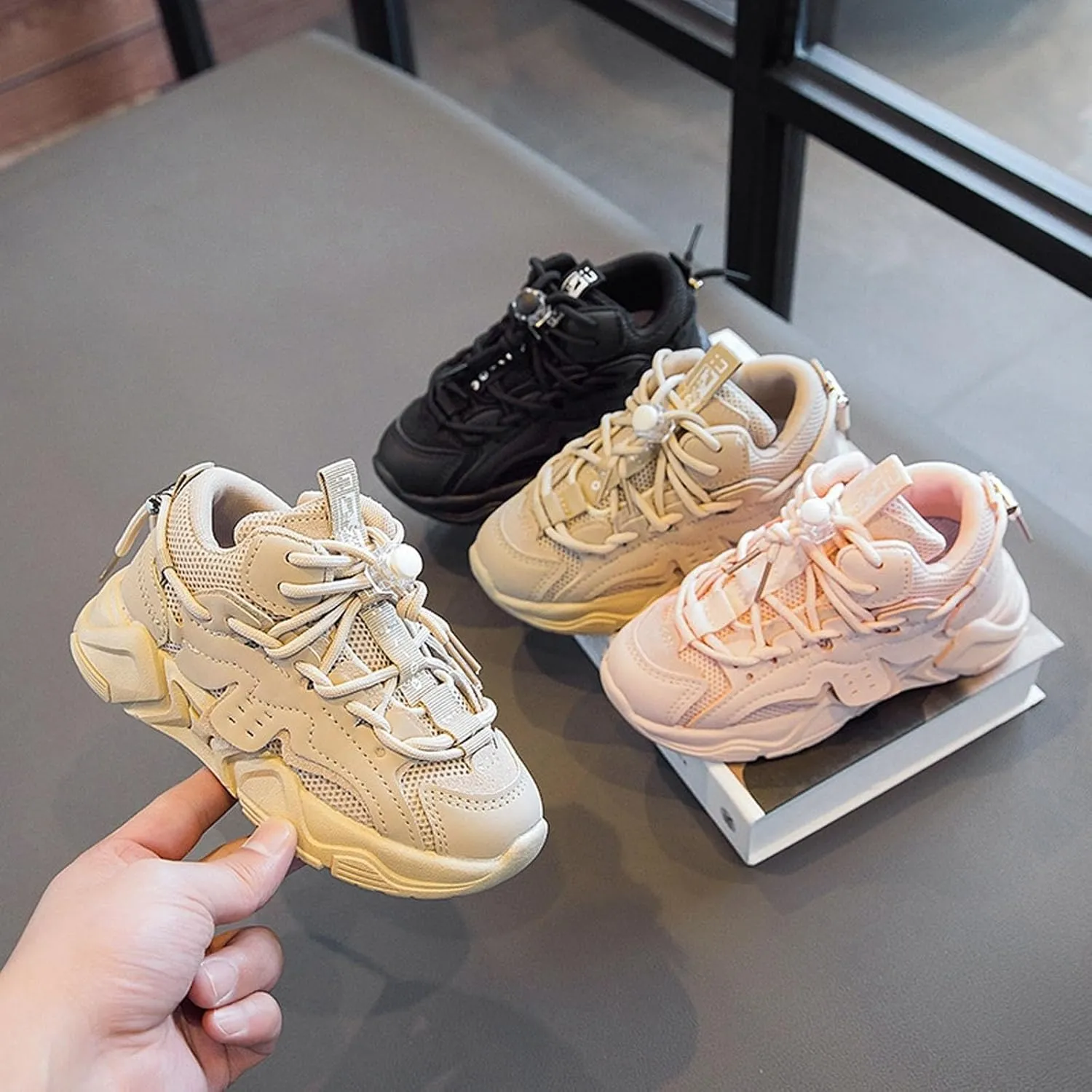 Kids Sneakers Boys Girls Running Tennis Shoes Athletic Sports Casual Mesh Personalized Lace Up Fashion Shoes