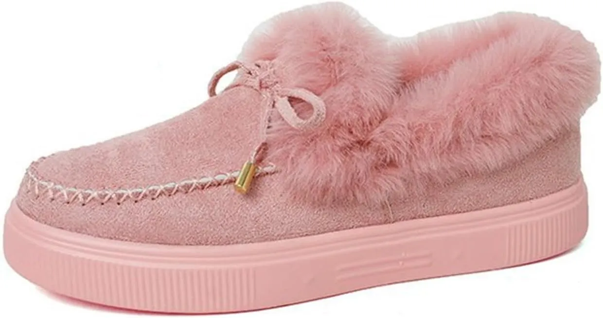 Ladmiple Winter Boots For Women 2024 Fashion Snow Warm Ankle Booties Comfortable Slip On Fur Lined Walking Winter Shoes