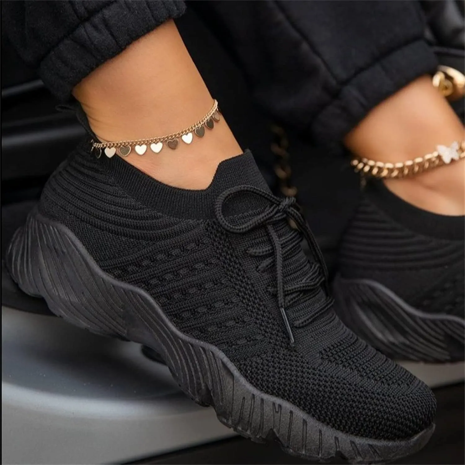 Lausiuoe Sneakers For Women Walking Shoes Comfortable Sock Sneakers Slip on Mesh Comfortable Wedge Shoe Platform Loafers