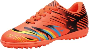 Little Boys Soccer Shoes Firm Ground Youth Soccer Cleats Kids High-Top Football Boots Outdoor Training Sneaker