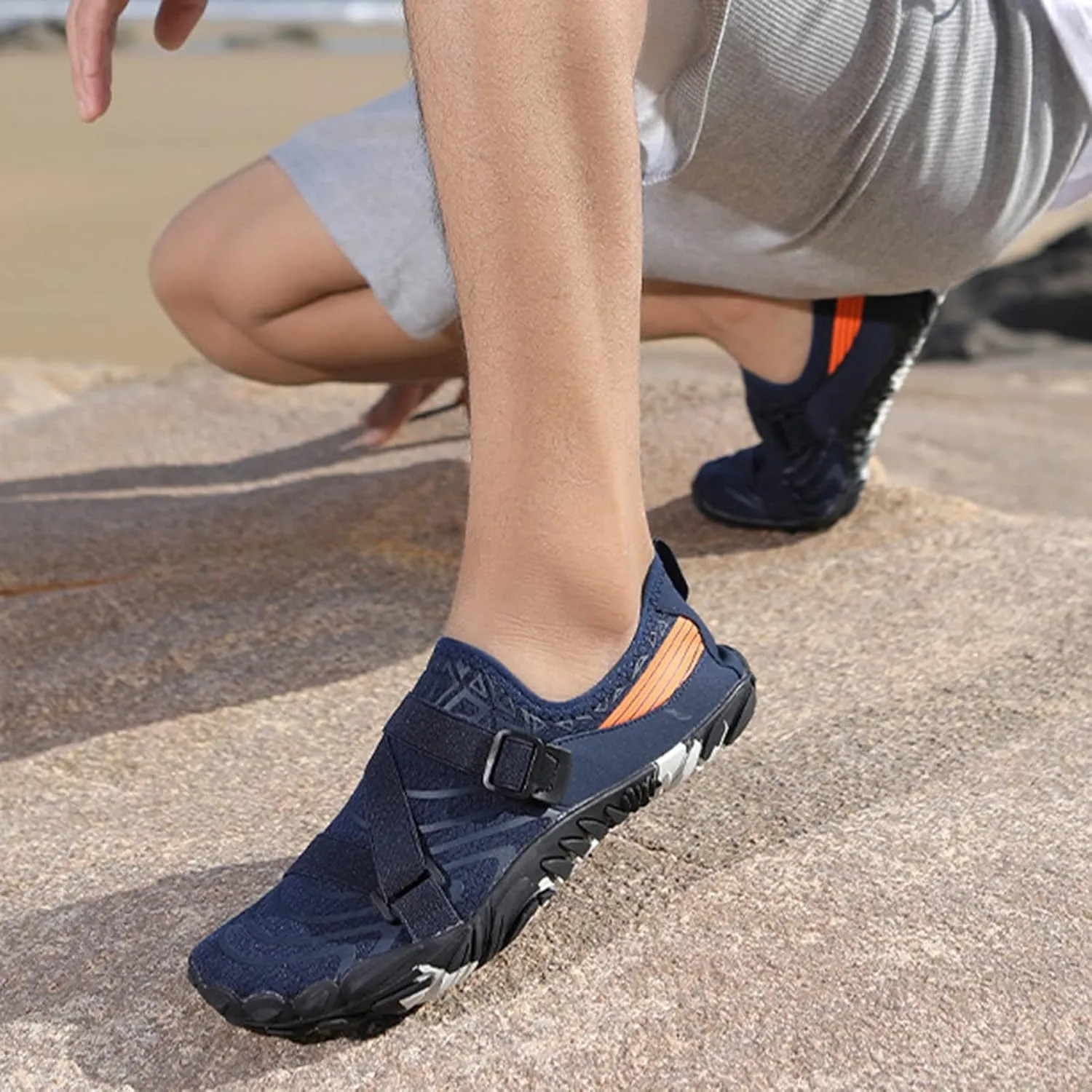 Lovers Hiking Water Shoes,Summer Quick Dry Pool Surf Barefoot Shoes Women,Fashion Breathable Lightweight Beach Swim Shoes for Men,with Draining Hole,for Cycling/Fitness