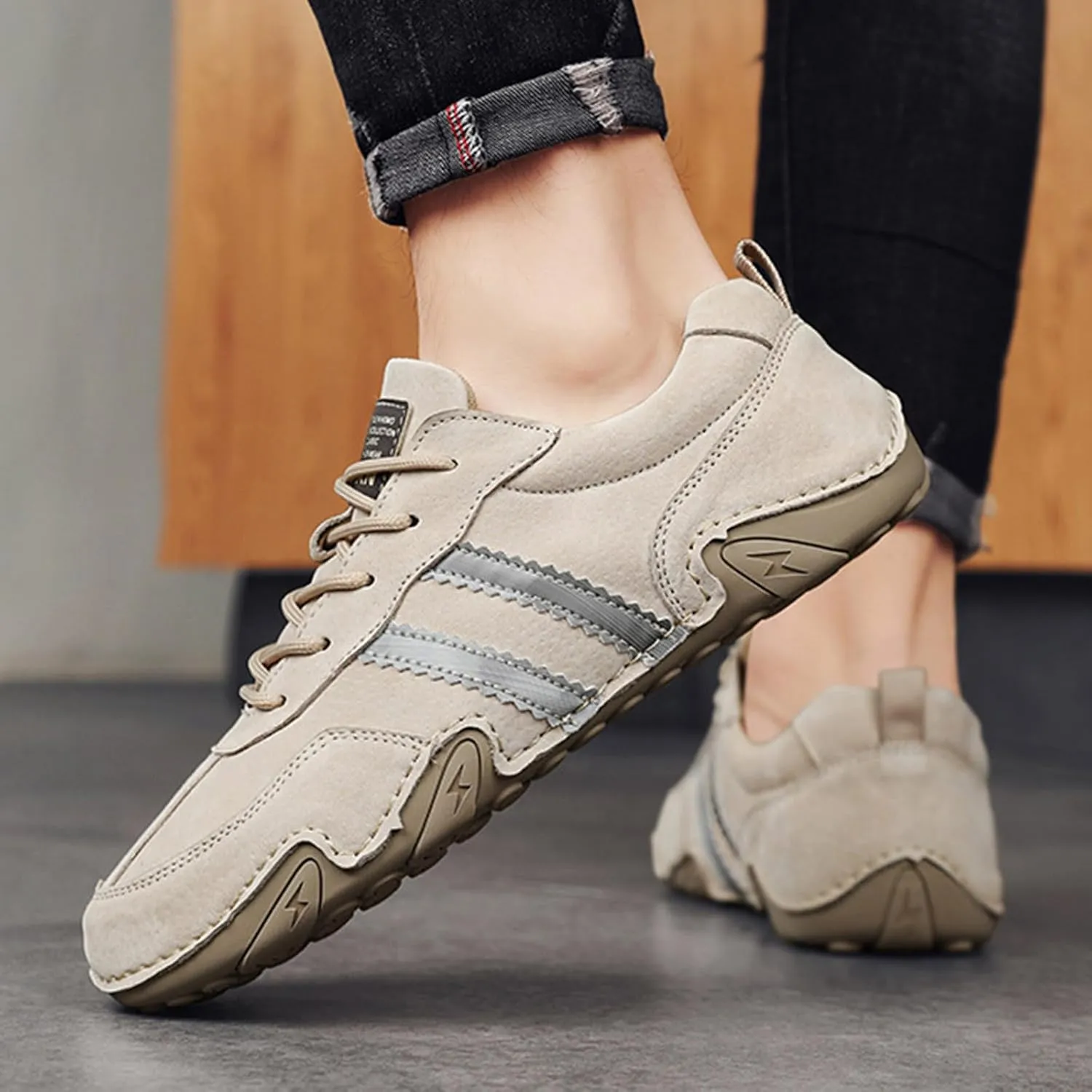 Men Running Shoe Leather Hiking Shoes Mens Comfortable Mens Outdoor Non Slip Hiking Shoes Sneakers Walking Shoes for Men