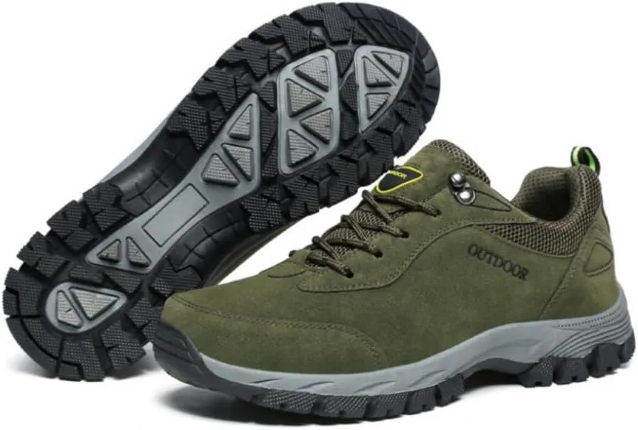 Mens Hiking Shoes, Low Top Waterproof Hiking Shoes, Lightweight Anti-Slip Outdoor Walking Work Sneakers Size 7-10.5