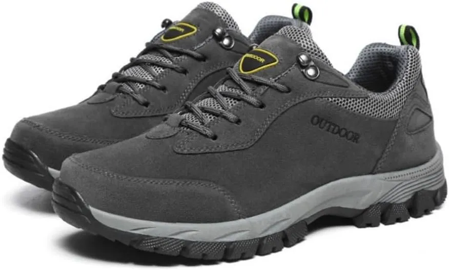 Mens Hiking Shoes, Low Top Waterproof Hiking Shoes, Lightweight Anti-Slip Outdoor Walking Work Sneakers Size 7-10.5