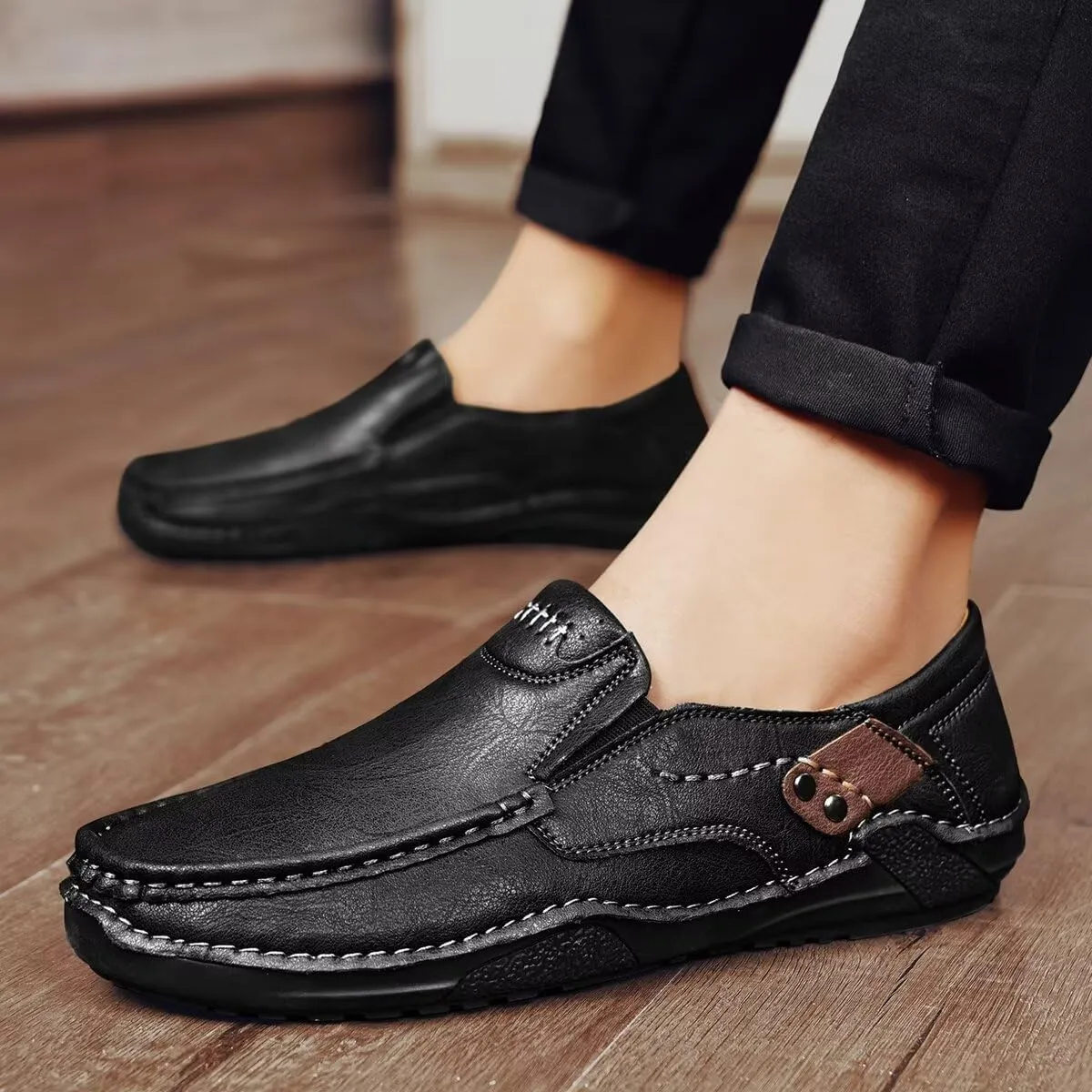 Men's Leather Loafers Slip On Shoes,Casual Fashion Business Arkget Office Driving Shoes for Men??includes Extra Insole??