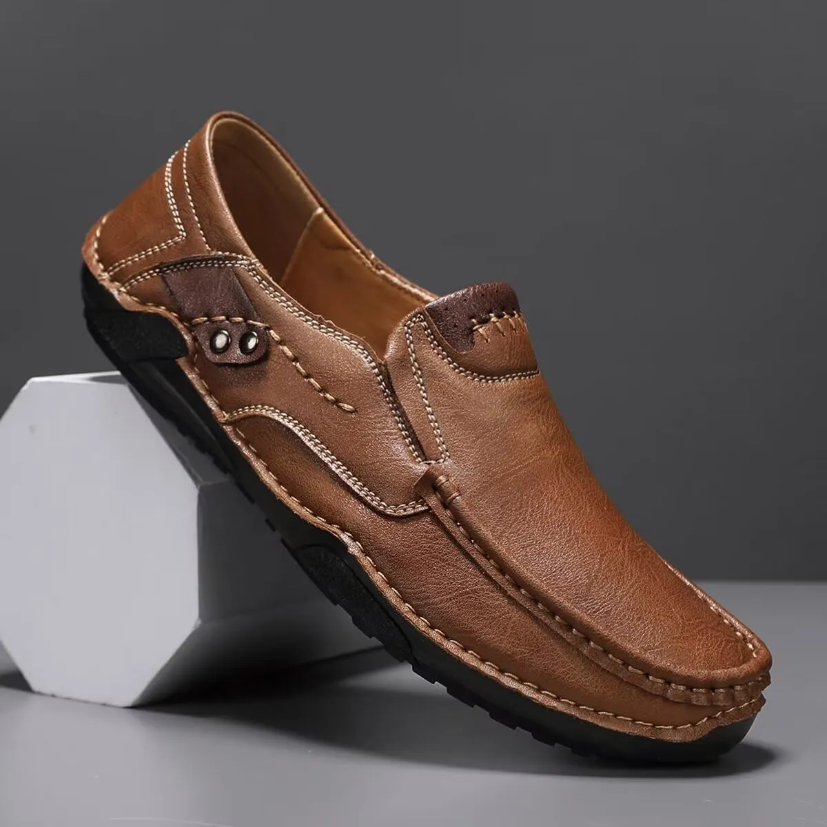 Men's Leather Loafers Slip On Shoes,Casual Fashion Business Arkget Office Driving Shoes for Men??includes Extra Insole??