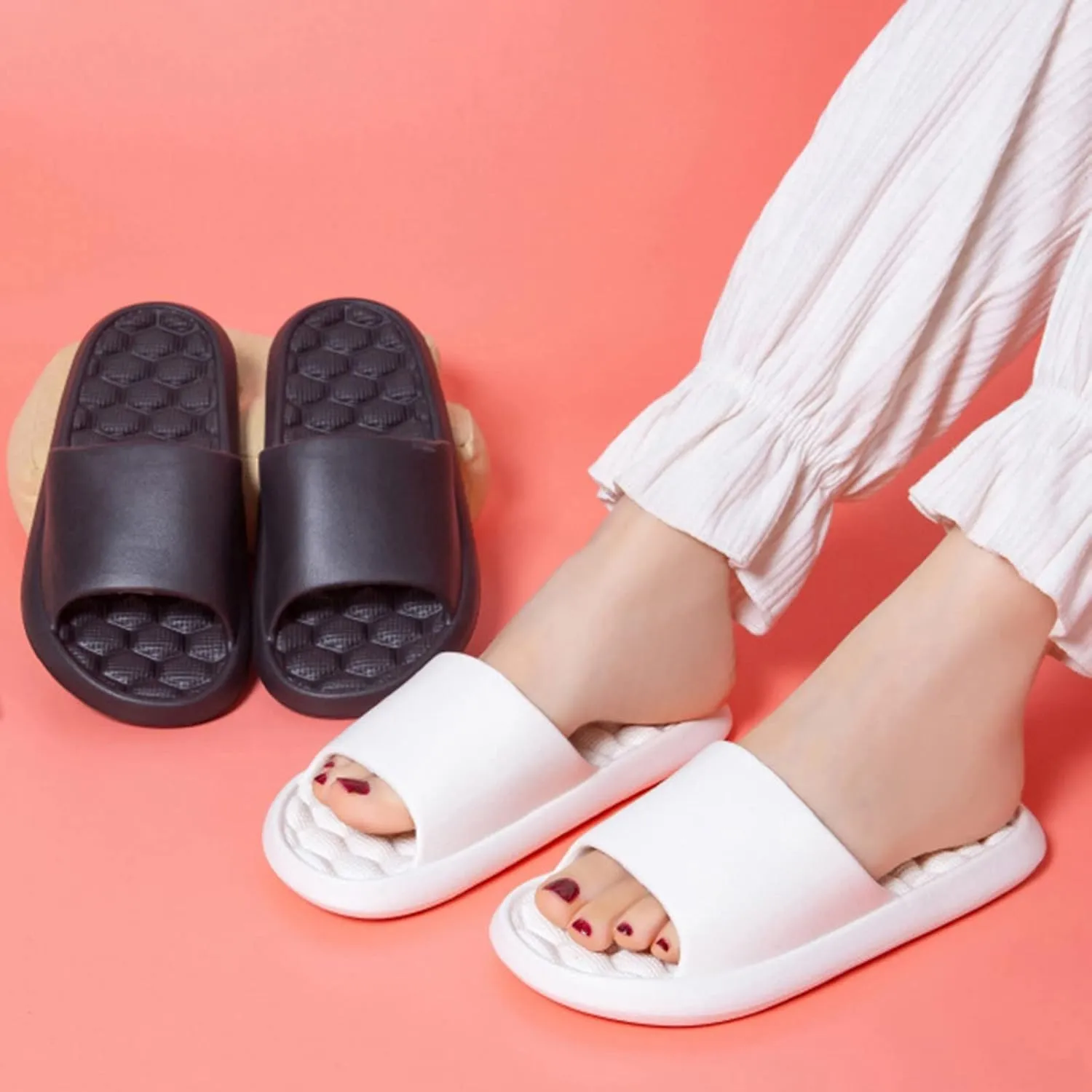 Mens Slippers Slides for Women Bathroom Slippers Men Shower Shoes Women Public House Slides Indoor