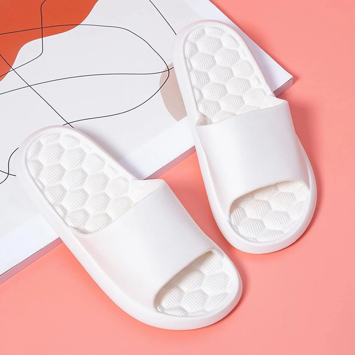 Mens Slippers Slides for Women Bathroom Slippers Men Shower Shoes Women Public House Slides Indoor