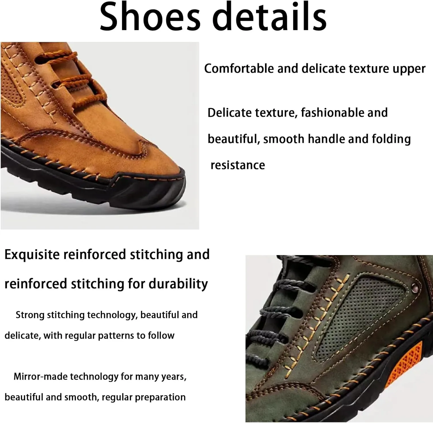 Mens Work Shoes, Men's Casual Leather Handmade Non-Slip Arch Support Loafers,Mens Slip On Shoes